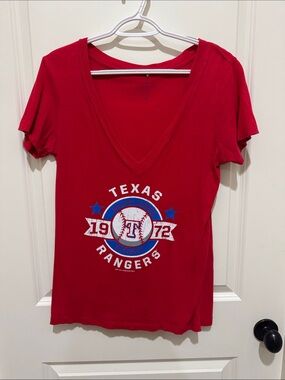 Women's Texas Rangers Baseball Soft As A Grape T-Shirt, Size Medium
